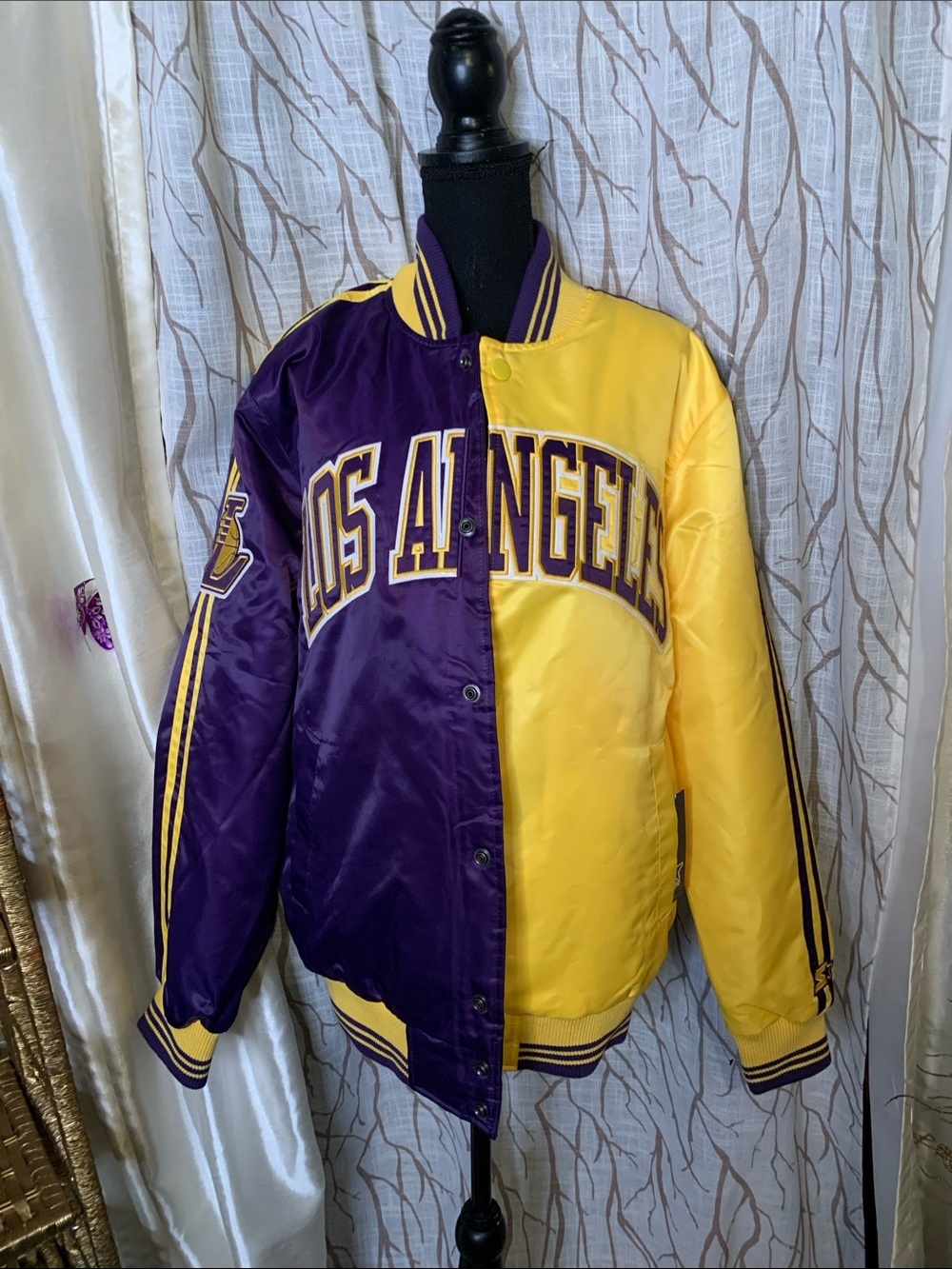 STARTER Purple and Yellow Satin Jacket